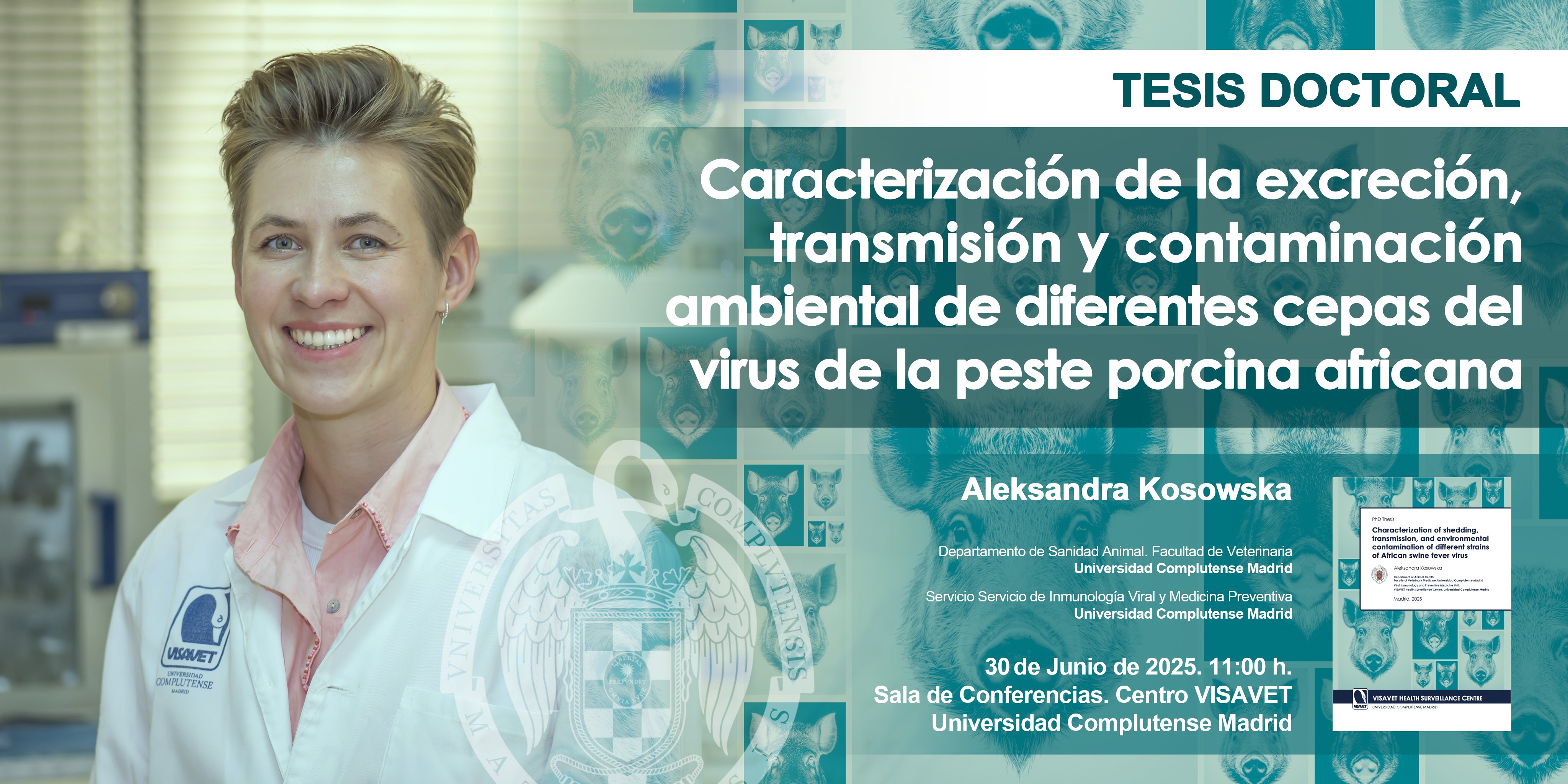 El 30 de junio Aleksandra Kosowska defenderá su tesis sobre una nueva vacuna frente a la PPA. ¿Te la vas a perder?
